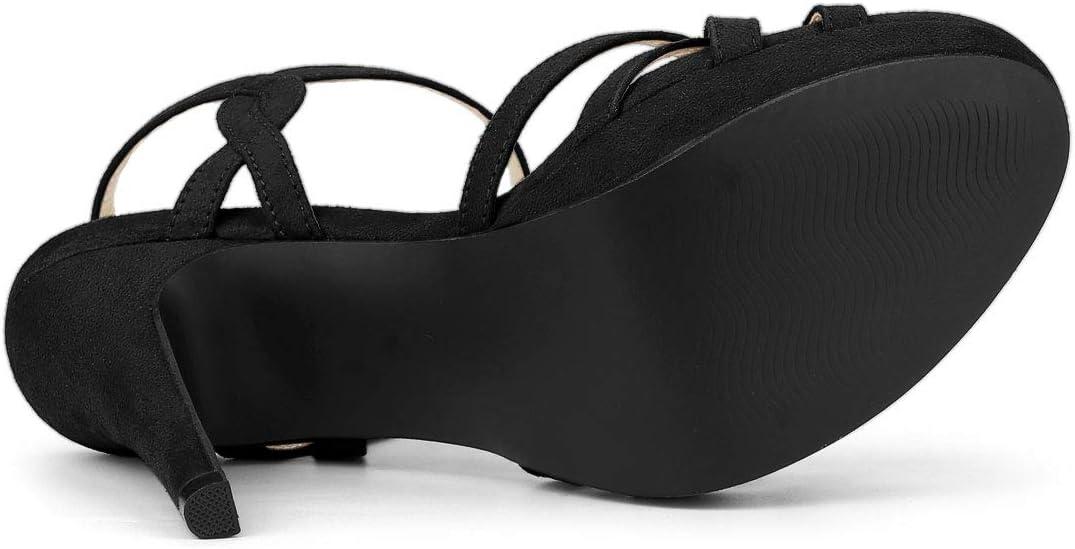 imageAllegra K Womens Strappy Platform Heels Stiletto Heel SandalsBlack