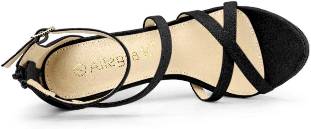 imageAllegra K Womens Strappy Platform Stiletto Heels SandalsBlack