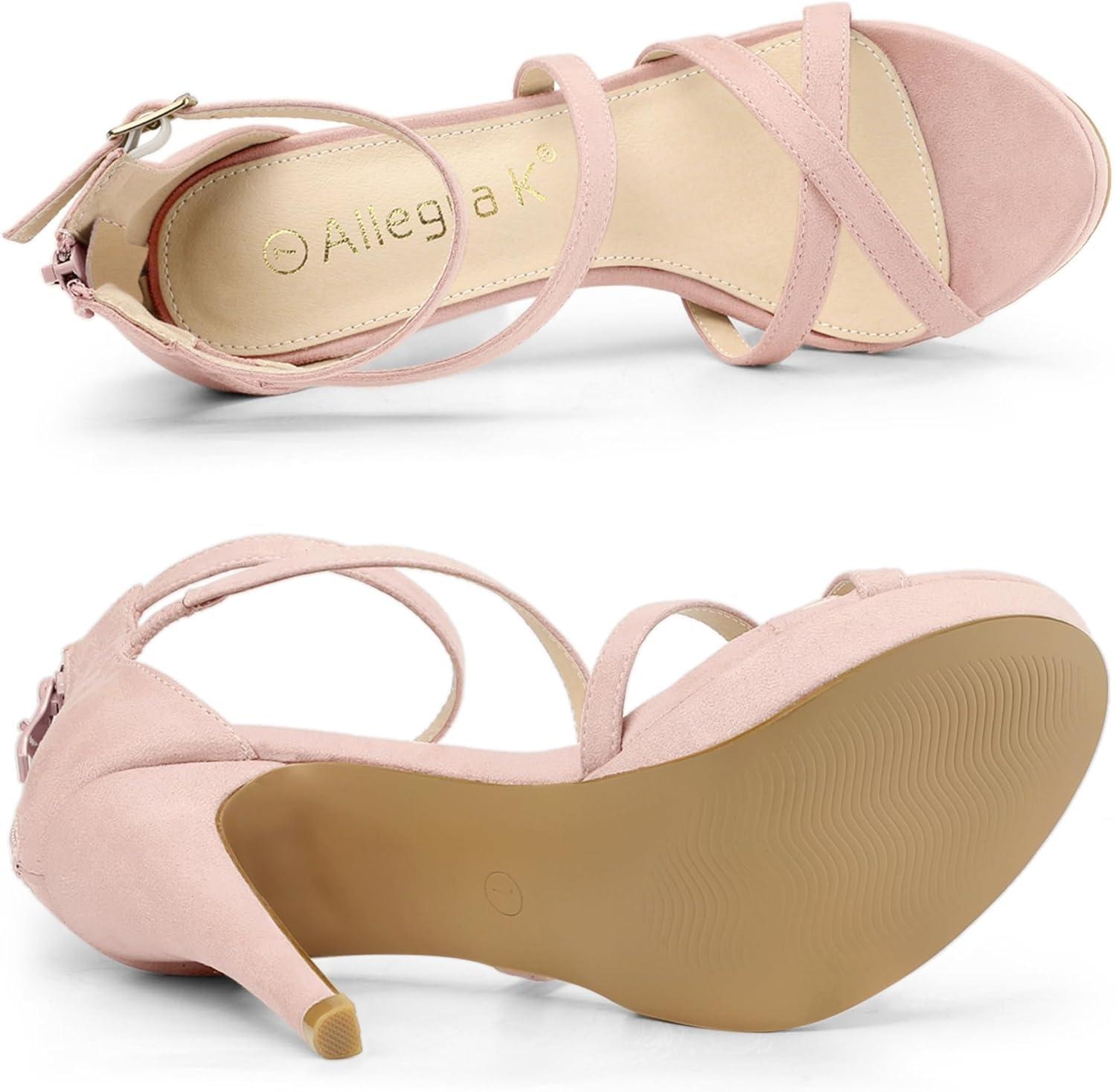 imageAllegra K Womens Strappy Platform Stiletto Heels SandalsDust Pink