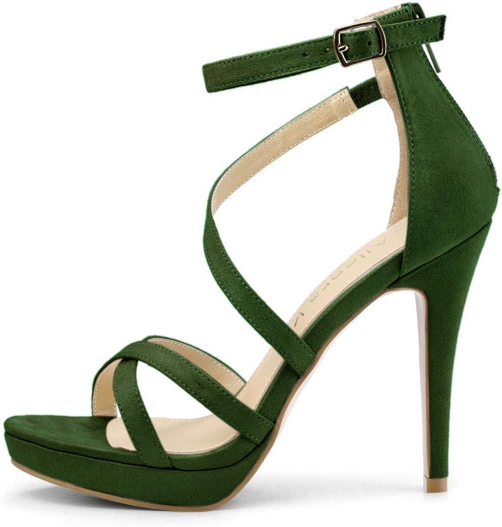 imageAllegra K Womens Strappy Platform Stiletto Heels SandalsGreen