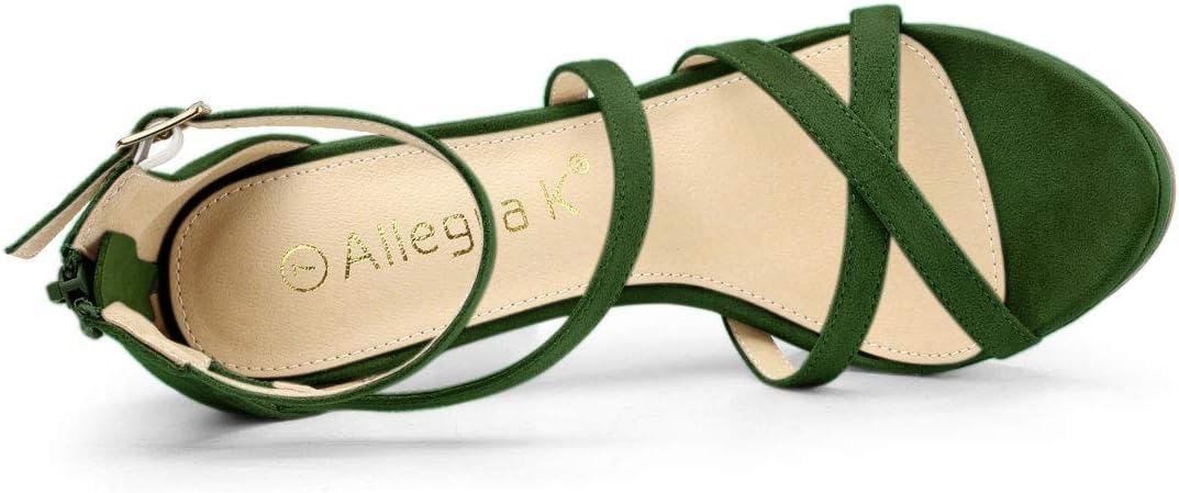 imageAllegra K Womens Strappy Platform Stiletto Heels SandalsGreen