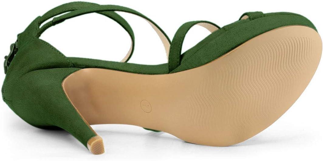 imageAllegra K Womens Strappy Platform Stiletto Heels SandalsGreen