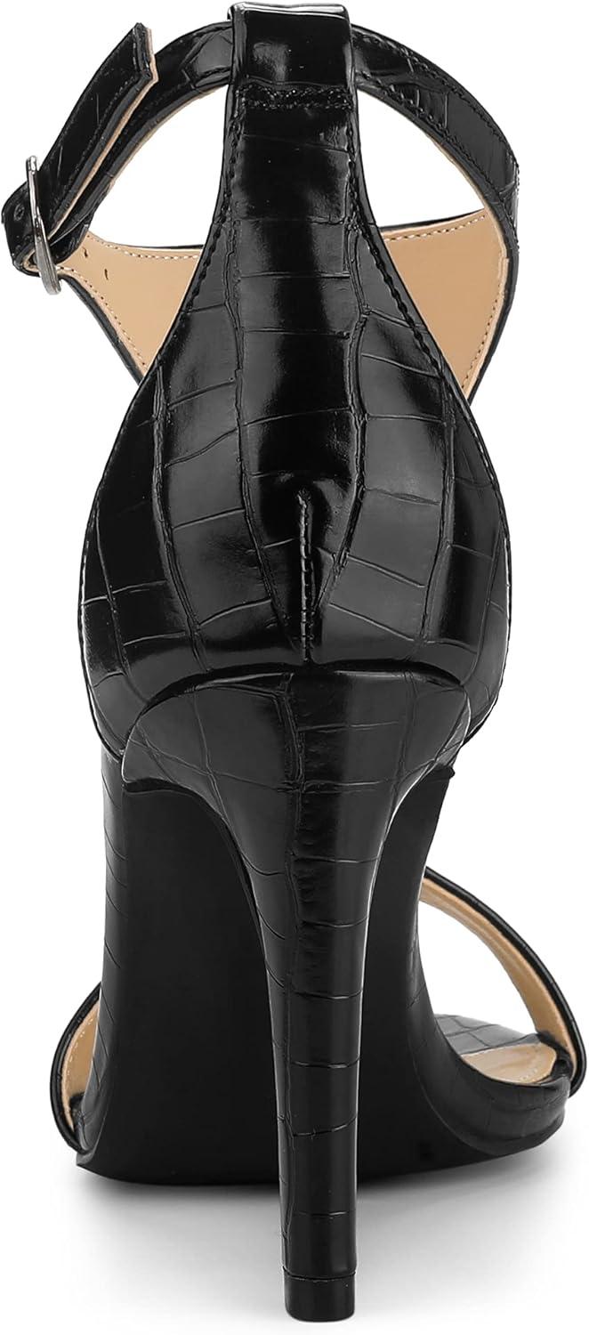 imageAllegra K Womens T Strap Open Toe Stiletto Heel SandalsBlack
