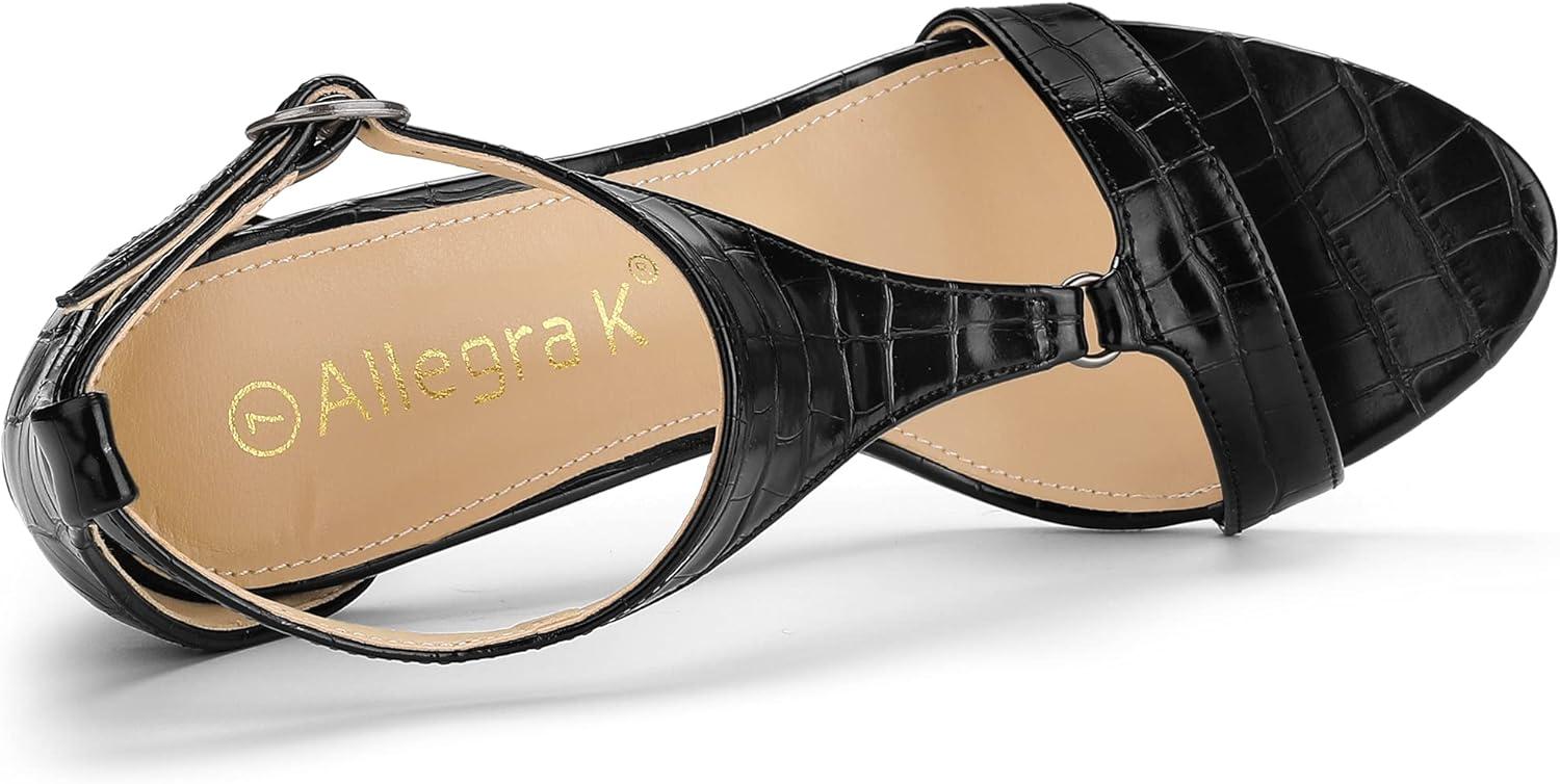 imageAllegra K Womens T Strap Open Toe Stiletto Heel SandalsBlack