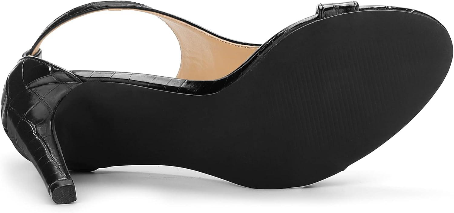 imageAllegra K Womens T Strap Open Toe Stiletto Heel SandalsBlack