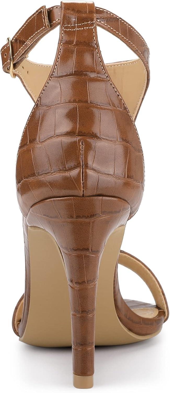 imageAllegra K Womens T Strap Open Toe Stiletto Heel SandalsBrown