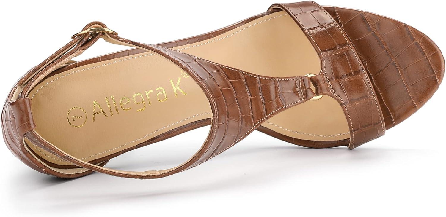 imageAllegra K Womens T Strap Open Toe Stiletto Heel SandalsBrown