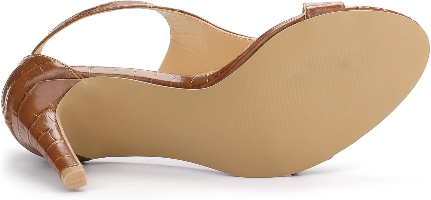 imageAllegra K Womens T Strap Open Toe Stiletto Heel SandalsBrown