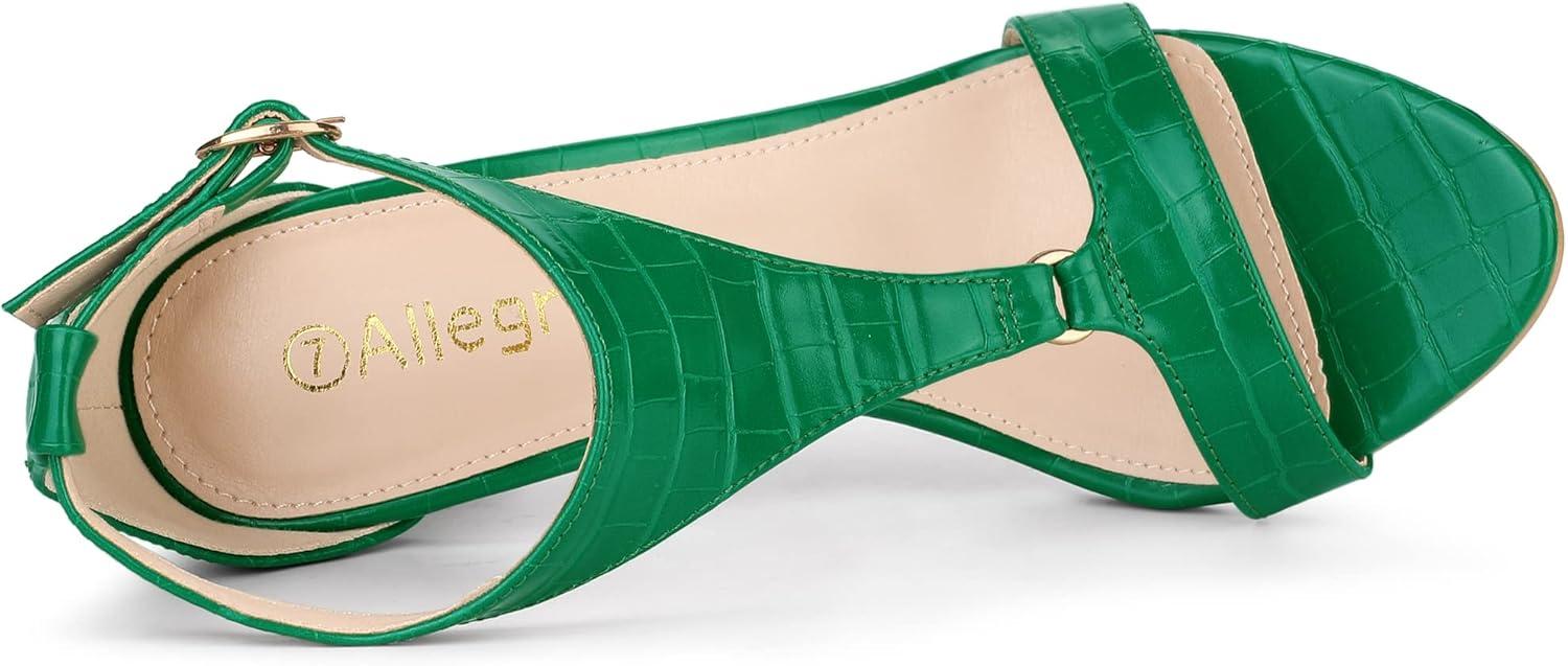 imageAllegra K Womens T Strap Open Toe Stiletto Heel SandalsGreen