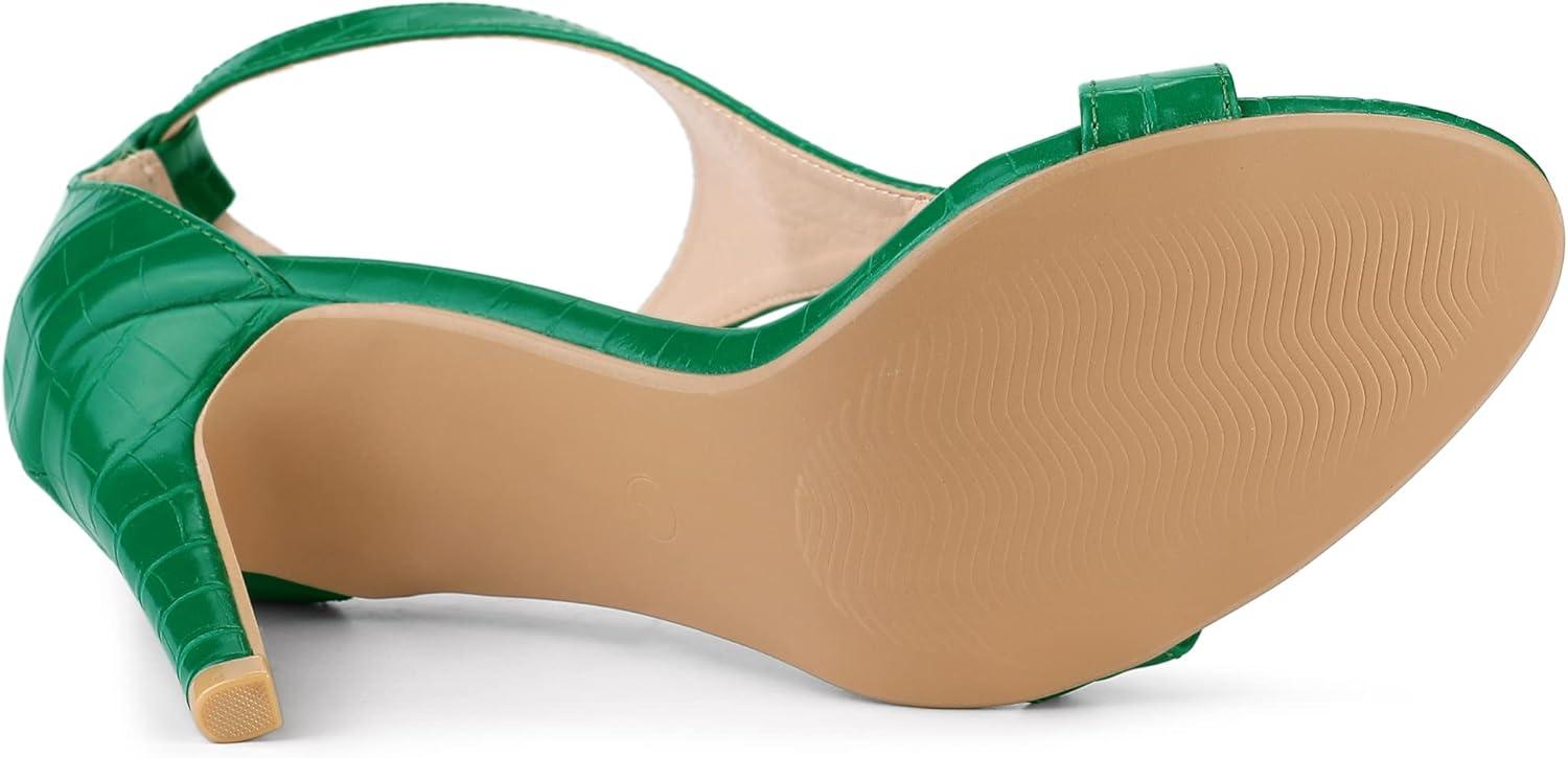 imageAllegra K Womens T Strap Open Toe Stiletto Heel SandalsGreen