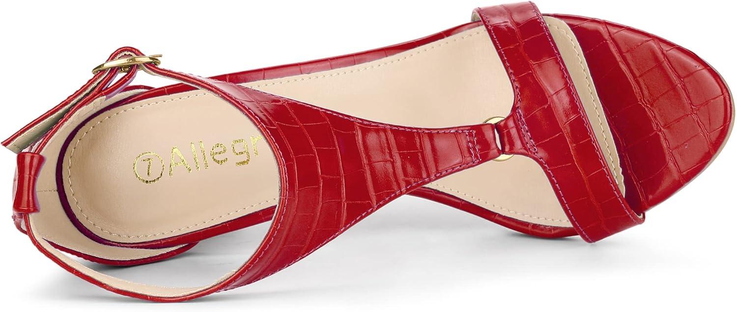 imageAllegra K Womens T Strap Open Toe Stiletto Heel SandalsRed
