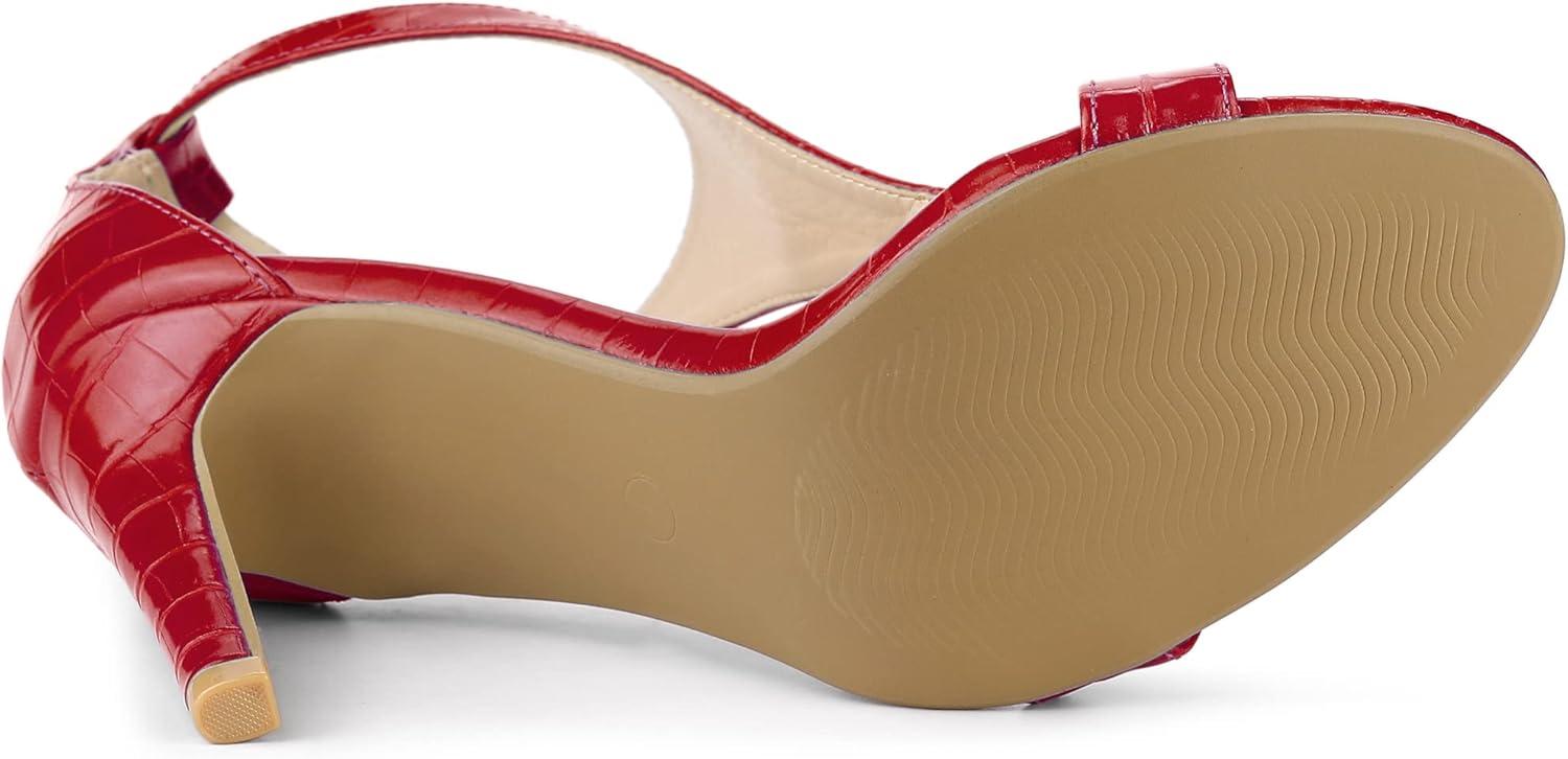 imageAllegra K Womens T Strap Open Toe Stiletto Heel SandalsRed