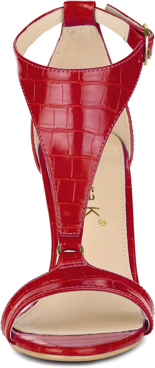 imageAllegra K Womens T Strap Open Toe Stiletto Heel SandalsRed