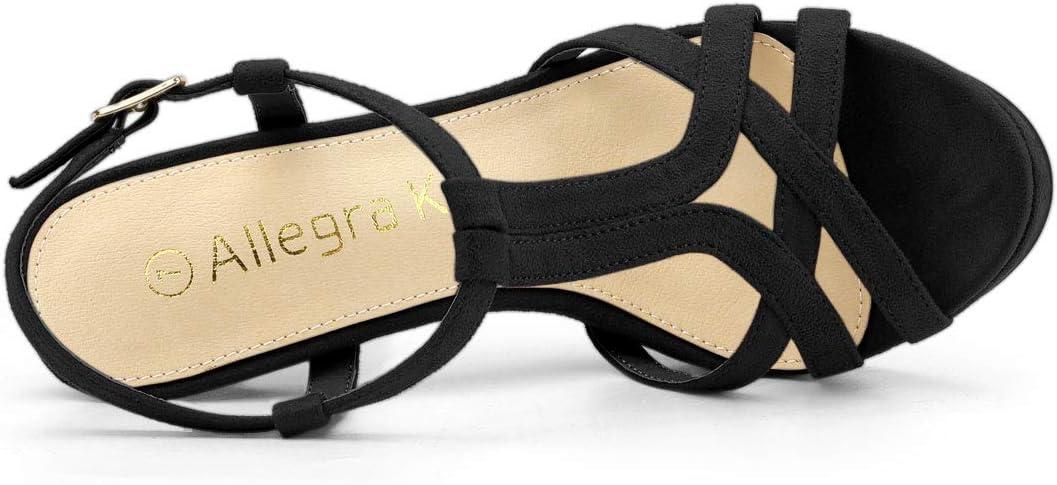 imageAllegra K Womens T Strap Slingback Platform Stiletto Heel SandalsBlack