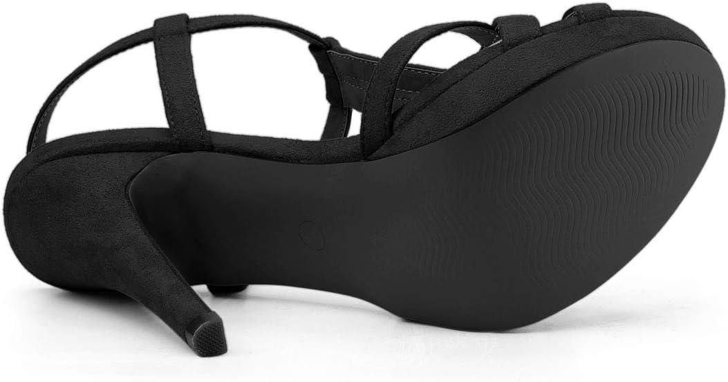 imageAllegra K Womens T Strap Slingback Platform Stiletto Heel SandalsBlack