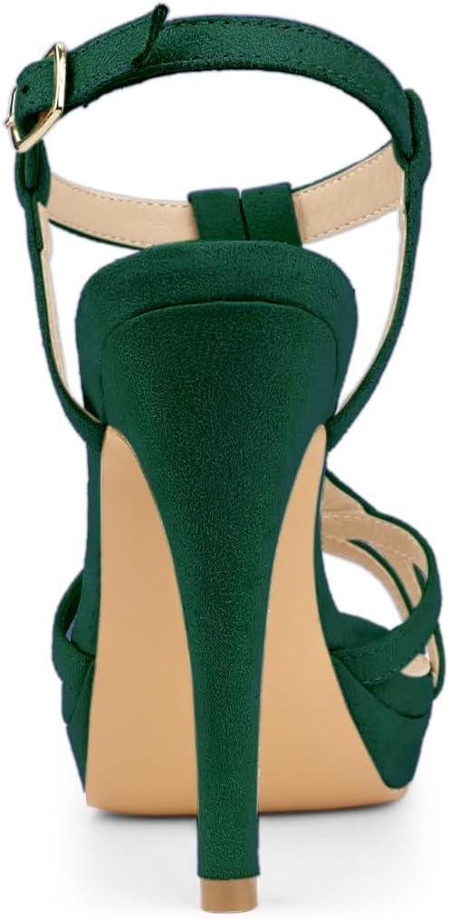 imageAllegra K Womens T Strap Slingback Platform Stiletto Heel SandalsEmerald Green
