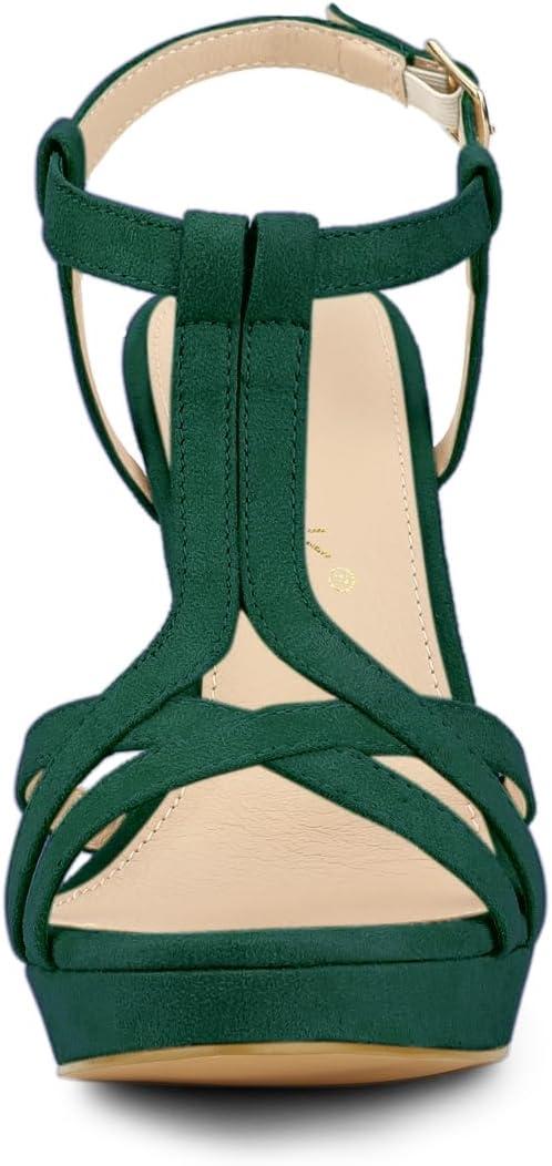 imageAllegra K Womens T Strap Slingback Platform Stiletto Heel SandalsEmerald Green