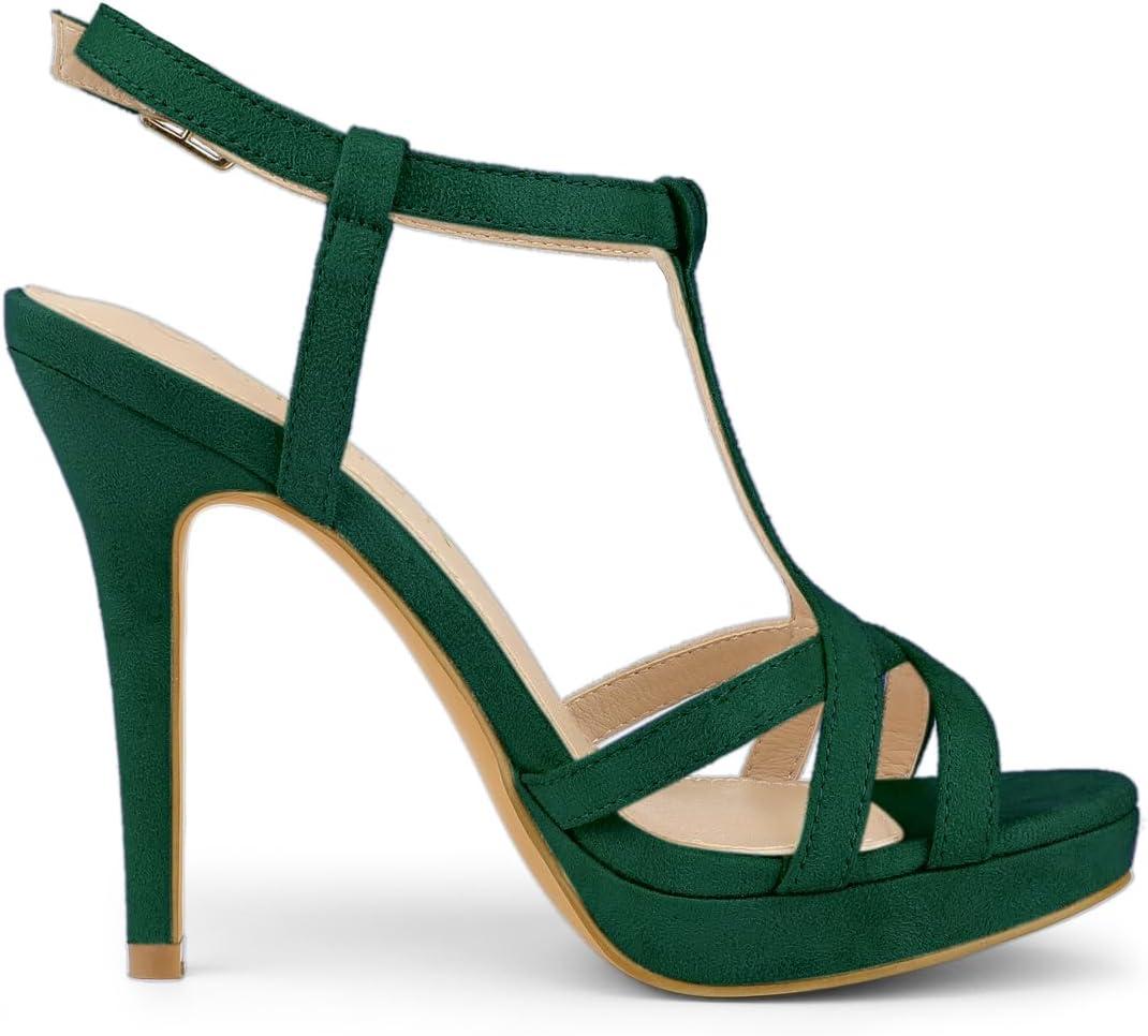 imageAllegra K Womens T Strap Slingback Platform Stiletto Heel SandalsEmerald Green