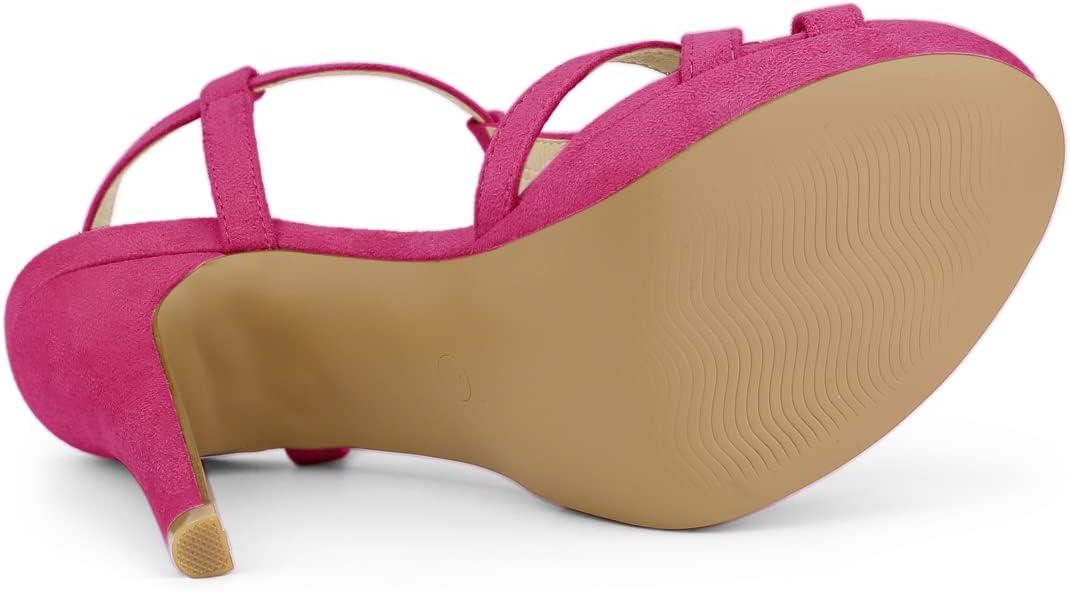 imageAllegra K Womens T Strap Slingback Platform Stiletto Heel SandalsHot Pink