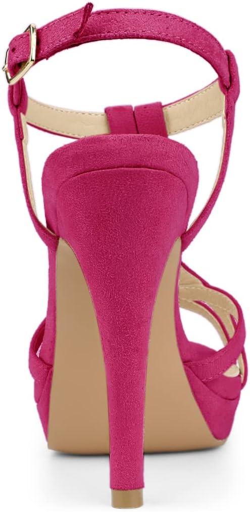 imageAllegra K Womens T Strap Slingback Platform Stiletto Heel SandalsHot Pink