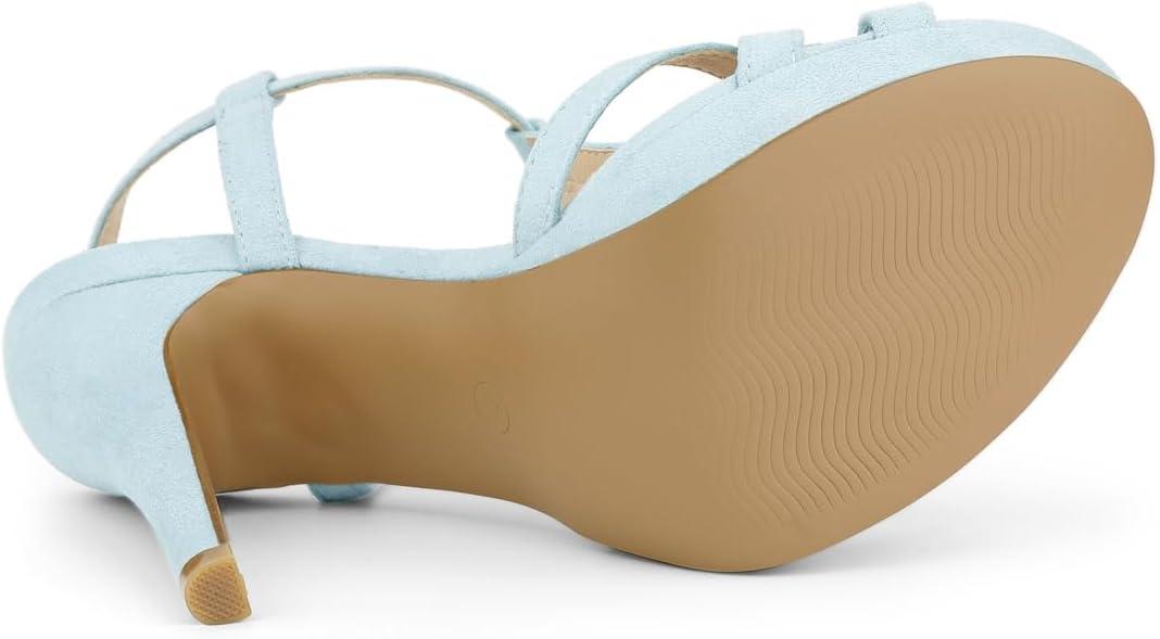 imageAllegra K Womens T Strap Slingback Platform Stiletto Heel SandalsSky Blue