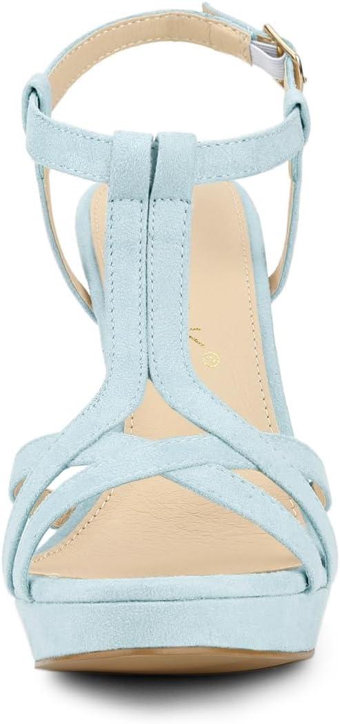 imageAllegra K Womens T Strap Slingback Platform Stiletto Heel SandalsSky Blue