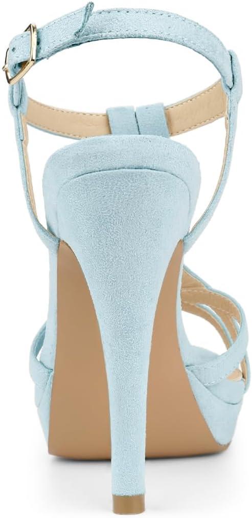imageAllegra K Womens T Strap Slingback Platform Stiletto Heel SandalsSky Blue