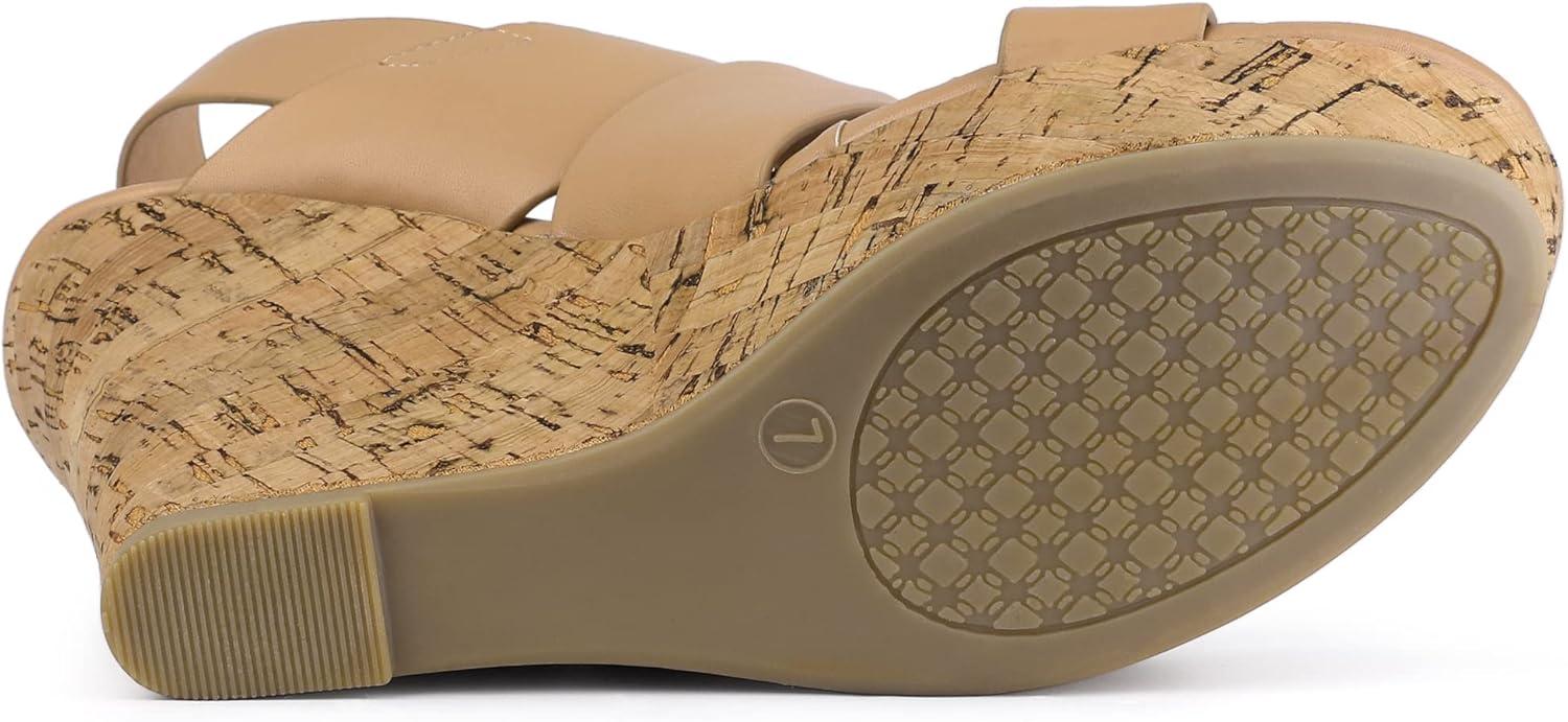 imageAllegra K Womens Wood Wedges Platform Wedge SandalsBrown