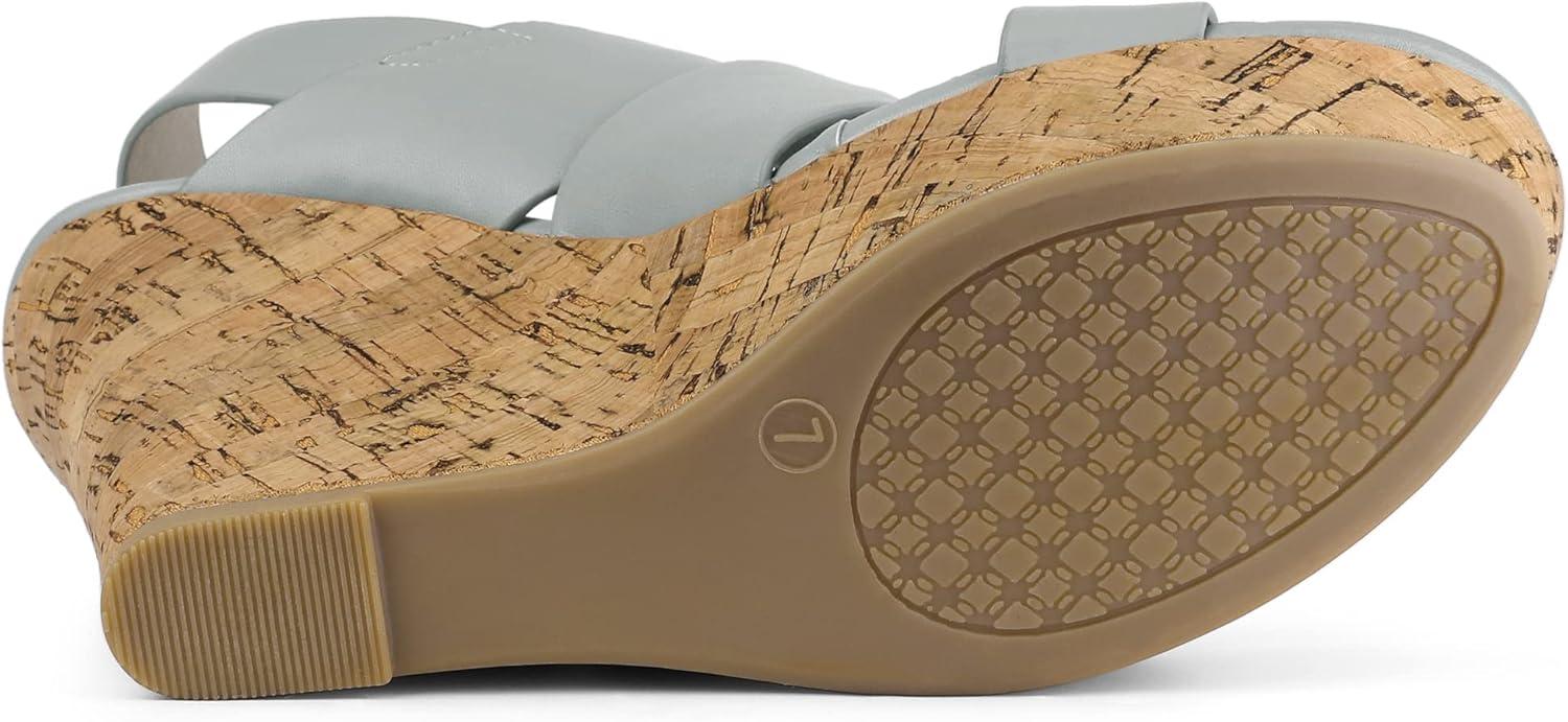 imageAllegra K Womens Wood Wedges Platform Wedge SandalsGrey
