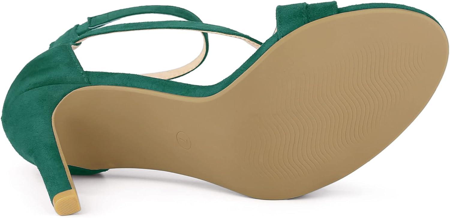 imageAllegra K Womens Zipper Ankle Strap Stiletto Heel SandalsEmerald Green