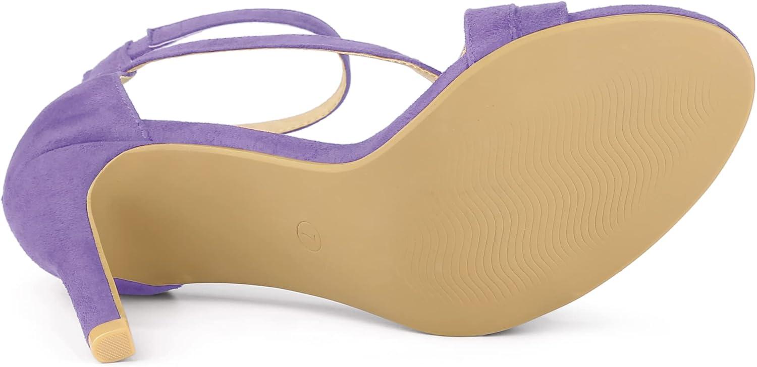 imageAllegra K Womens Zipper Ankle Strap Stiletto Heel SandalsLight Purple