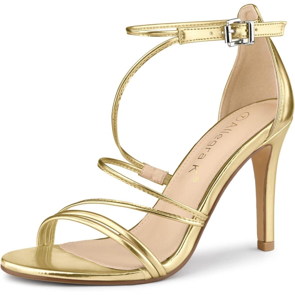 imageAllegra K Womens Party Strappy Stiletto High Heels SandalsGold