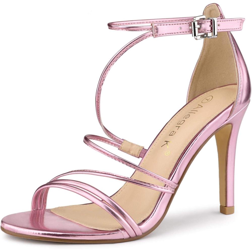 imageAllegra K Womens Party Strappy Stiletto High Heels SandalsPink