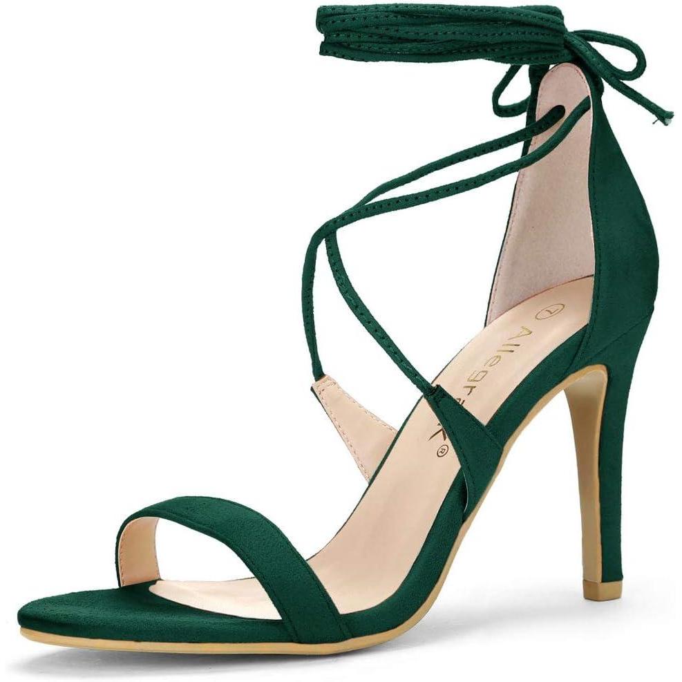 imageAllegra K Womens Stiletto Heel Laceup SandalsGreen