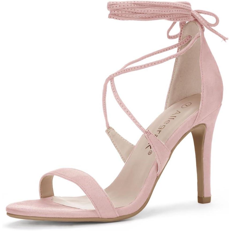 imageAllegra K Womens Stiletto Heel Laceup SandalsLight Pink