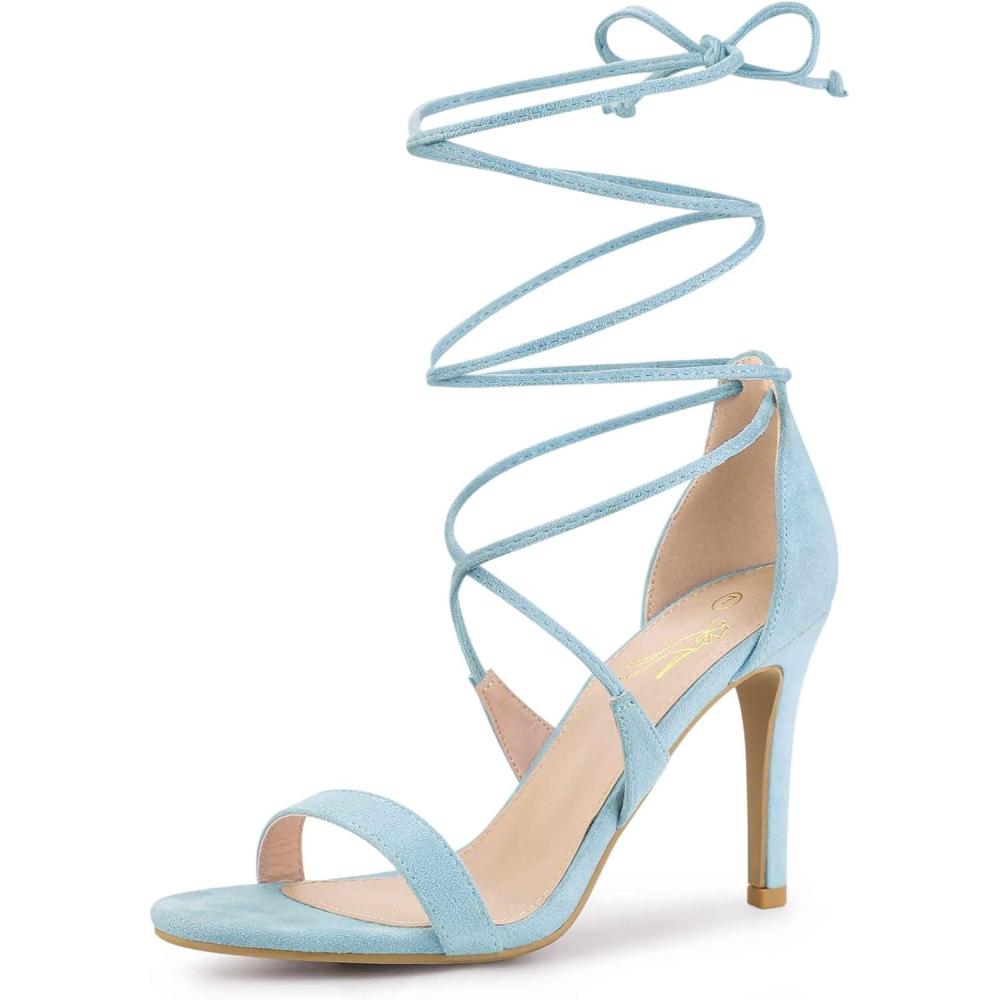 imageAllegra K Womens Stiletto Heel Laceup SandalsSky Blue