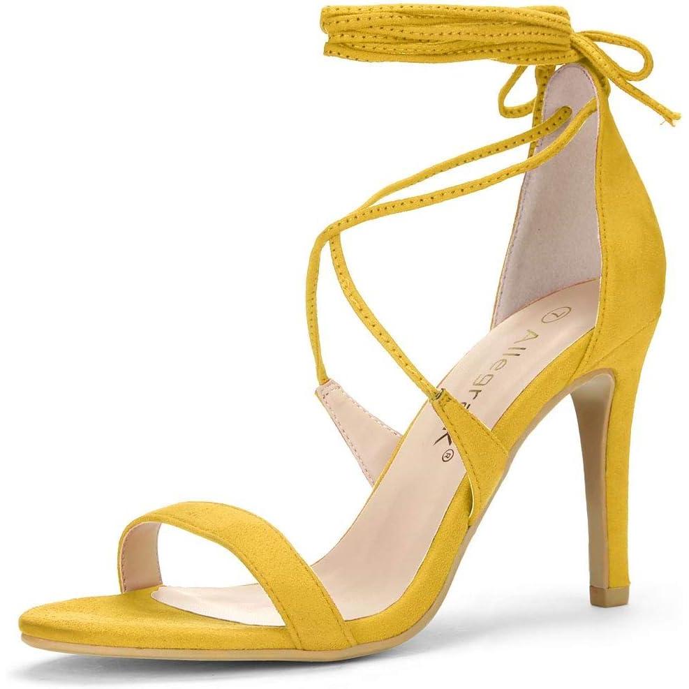imageAllegra K Womens Stiletto Heel Laceup SandalsYellow