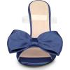 imageAllegra K Womens Bow Sandal Stiletto Heels Mules Heel SandalsNavy Blue