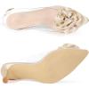 imageAllegra K Womens Clear Flower Stiletto Heel Sandals Pointed Toe Slingback PumpsChampagne