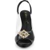 imageAllegra K Womens Clear Slingback Wedges Rhinestone Transparent Peep Toe HeelsBlack
