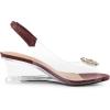 imageAllegra K Womens Clear Slingback Wedges Rhinestone Transparent Peep Toe HeelsBurgundy