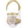 imageAllegra K Womens Clear Slingback Wedges Rhinestone Transparent Peep Toe HeelsGold