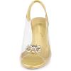 imageAllegra K Womens Clear Slingback Wedges Rhinestone Transparent Peep Toe HeelsGold