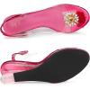 imageAllegra K Womens Clear Slingback Wedges Rhinestone Transparent Peep Toe HeelsHot Pink