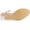 imageAllegra K Womens Clear Slingback Wedges Rhinestone Transparent Peep Toe HeelsNude