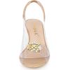 imageAllegra K Womens Clear Slingback Wedges Rhinestone Transparent Peep Toe HeelsNude