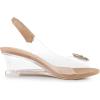 imageAllegra K Womens Clear Slingback Wedges Rhinestone Transparent Peep Toe HeelsNude