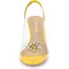 imageAllegra K Womens Clear Slingback Wedges Rhinestone Transparent Peep Toe HeelsYellow