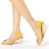 imageAllegra K Womens Clear Slingback Wedges Rhinestone Transparent Peep Toe HeelsYellow