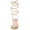 imageAllegra K Womens Clear Strap Lace Up Stiletto Heels SandalsNude